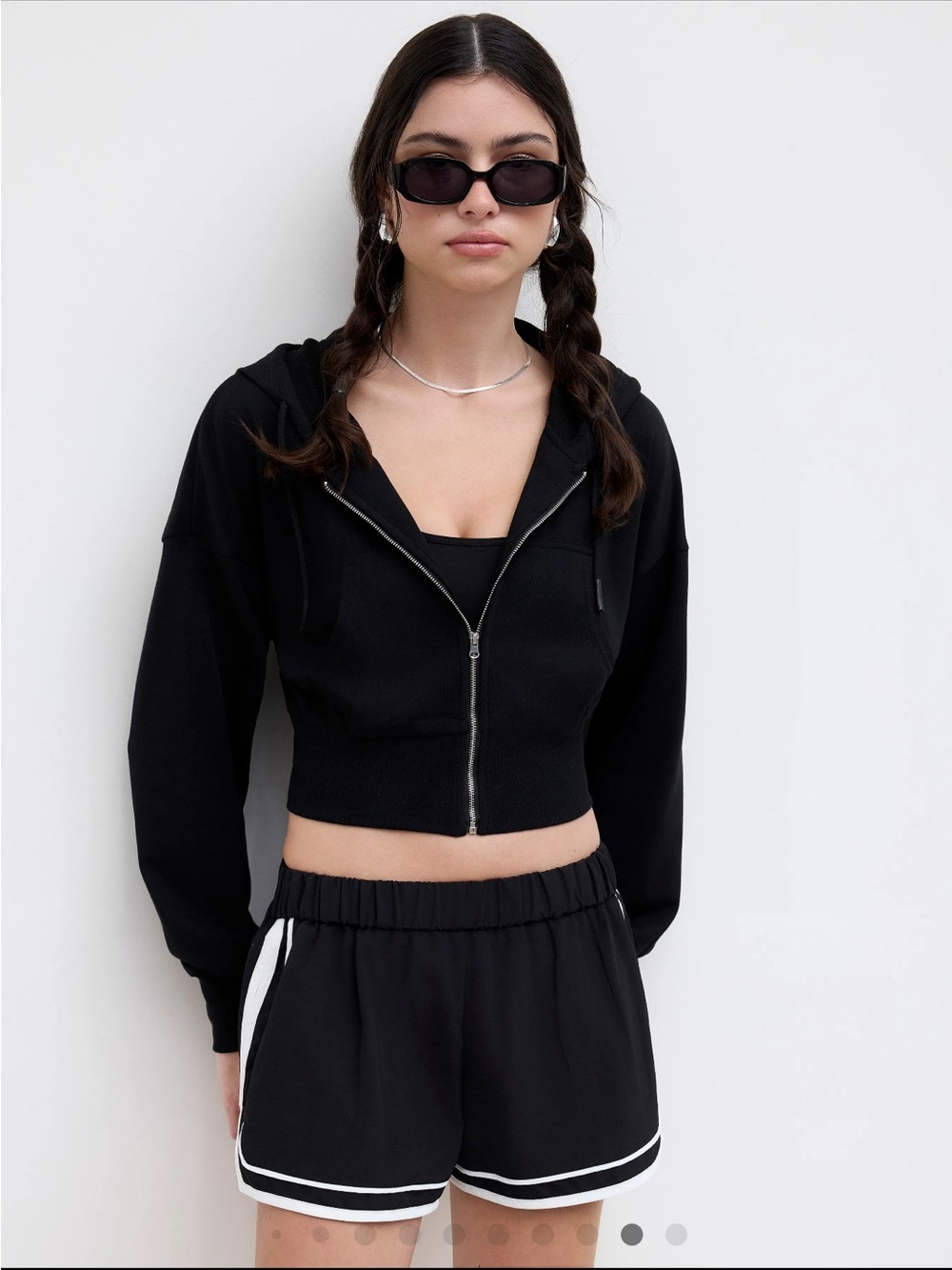 NWT Cider Black Cropped Zip Hoodie